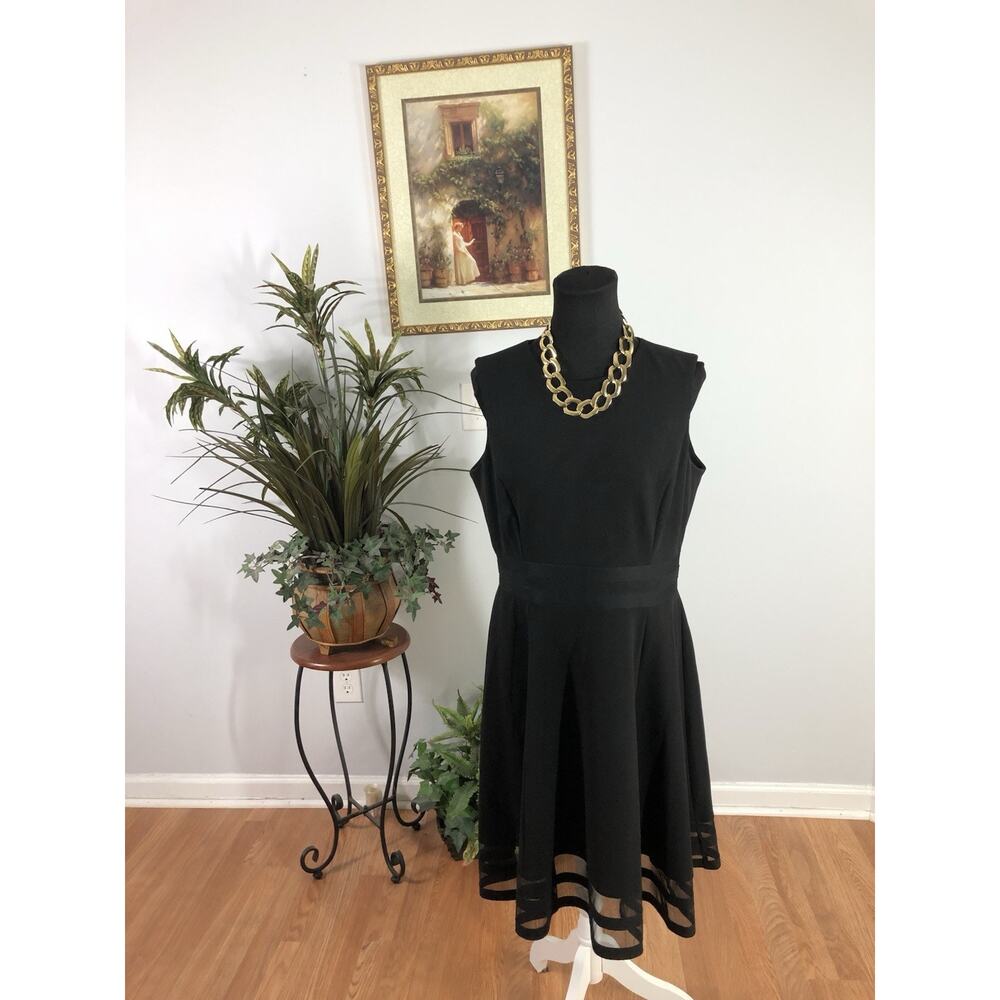 Calvin Klein Women Dresses 12 Black Whimsigoth Sleeveless Fairy Core Mob Wife